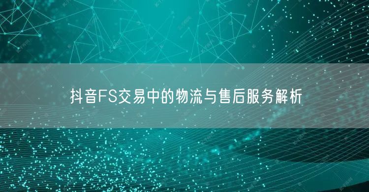 抖音FS交易中的物流与售后服务解析