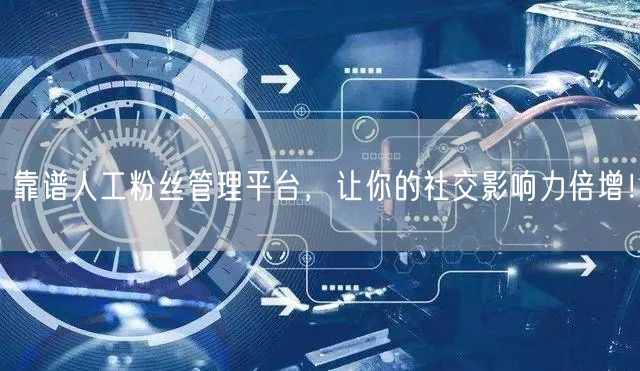 靠谱人工粉丝管理平台，让你的社交影响力倍增！