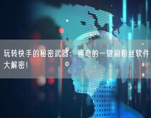玩转快手的秘密武器：神奇的一键刷粉丝软件大解密！