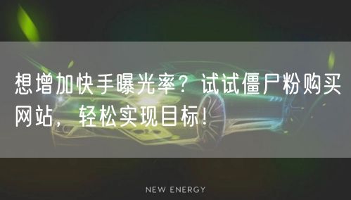 想增加快手曝光率？试试僵尸粉购买网站，轻松实现目标！