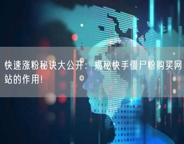 快速涨粉秘诀大公开：揭秘快手僵尸粉购买网站的作用！