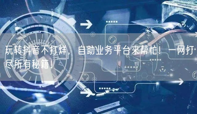 玩转抖音不打烊，自助业务平台来帮忙！一网打尽所有秘籍！