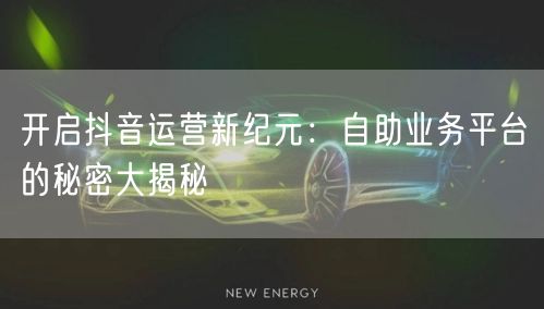 开启抖音运营新纪元：自助业务平台的秘密大揭秘