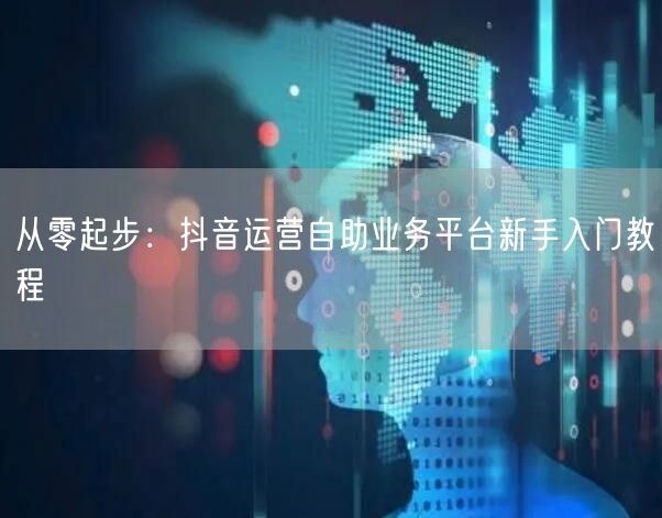 从零起步：抖音运营自助业务平台新手入门教程