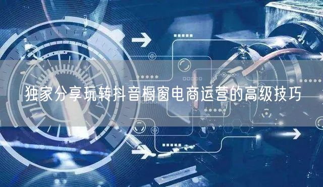 独家分享玩转抖音橱窗电商运营的高级技巧