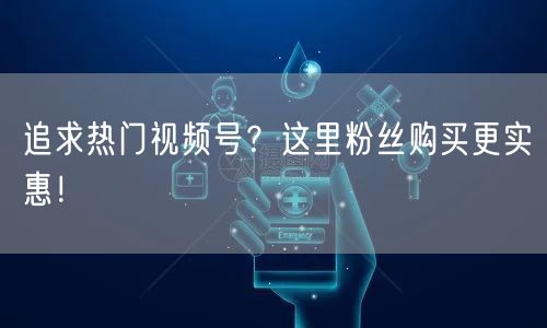 追求热门视频号？这里粉丝购买更实惠！